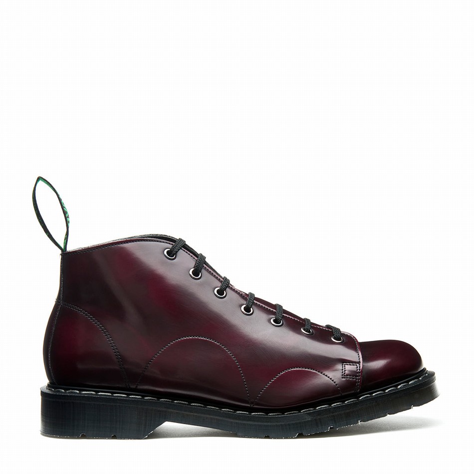 Botas De Mono Solovair Rub-Off Vegan Hi-Shine Hombre Rojas | VS7-116-CR-RO-VEG-G-030