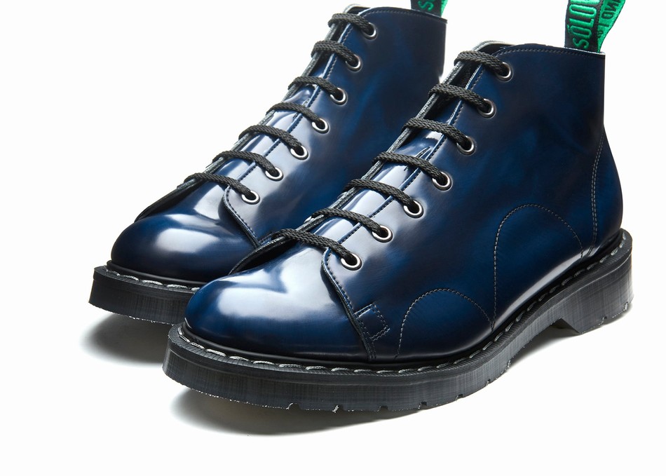 Botas De Mono Solovair Rub-Off Vegan Hombre Azul Marino | VS7-116-NV-RO-VEG-G-050