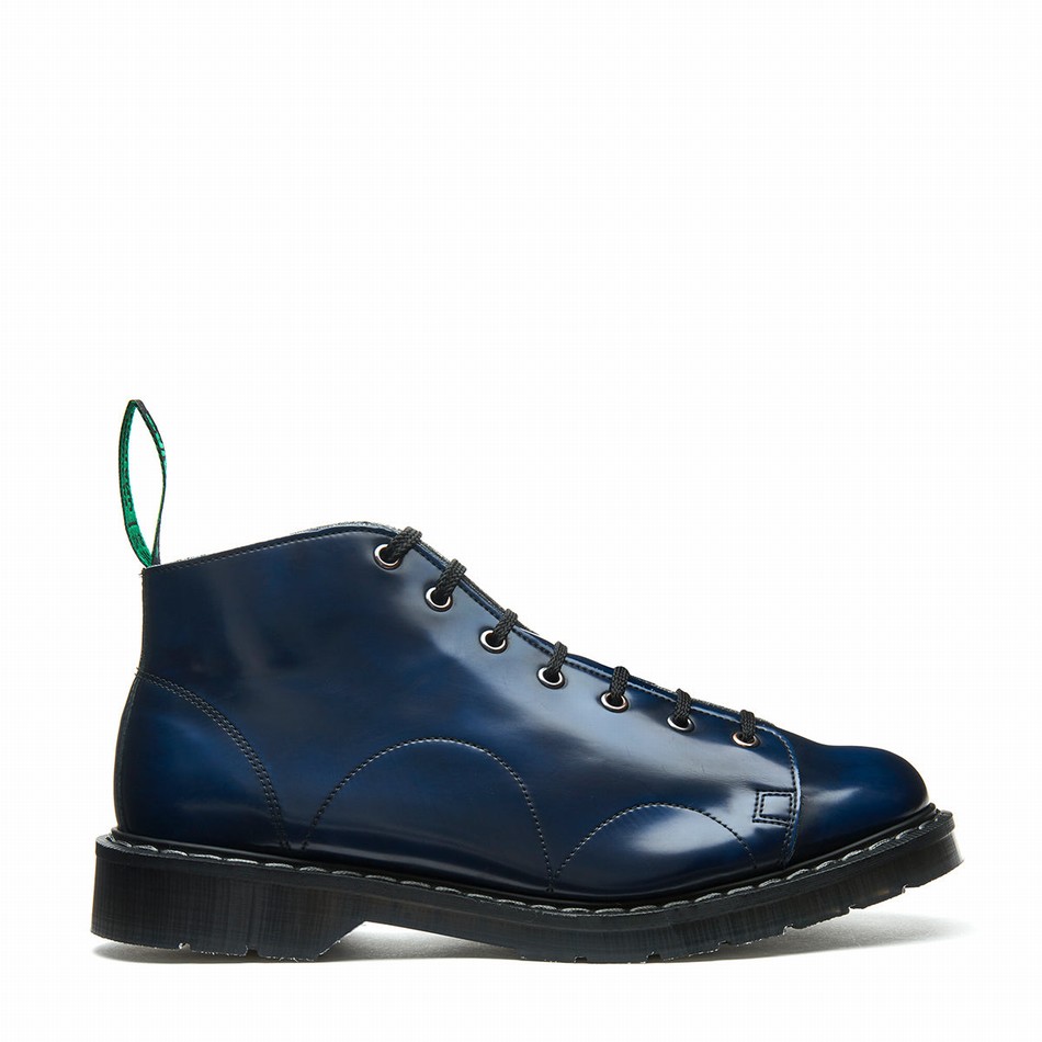 Botas De Mono Solovair Rub-Off Vegan Hombre Azul Marino | VS7-116-NV-RO-VEG-G-050