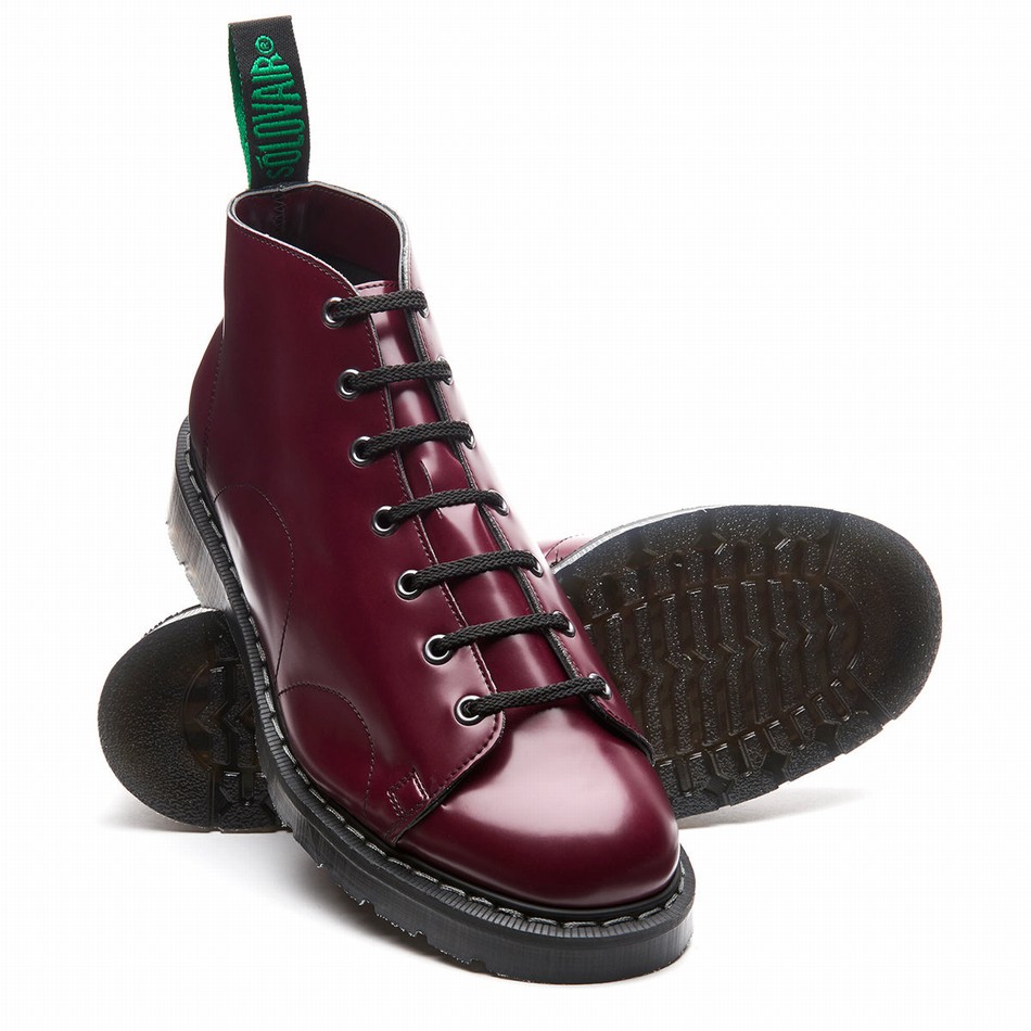 Botas De Mono Solovair Vegan Hi-Shine Hombre Rojas | VS7-116-OX-VEG-G-030