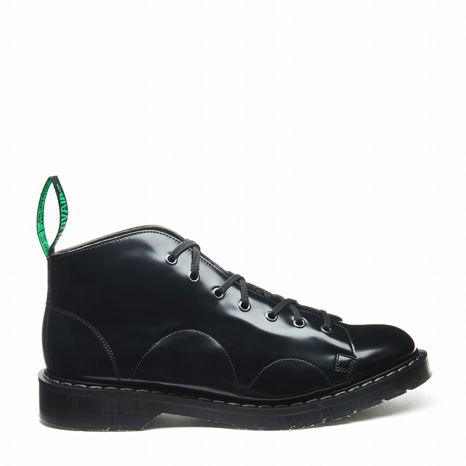 Botas De Mono Solovair Vegan Hi-Shine Mujer Negras | VS7-116-BK-VEG-G-030