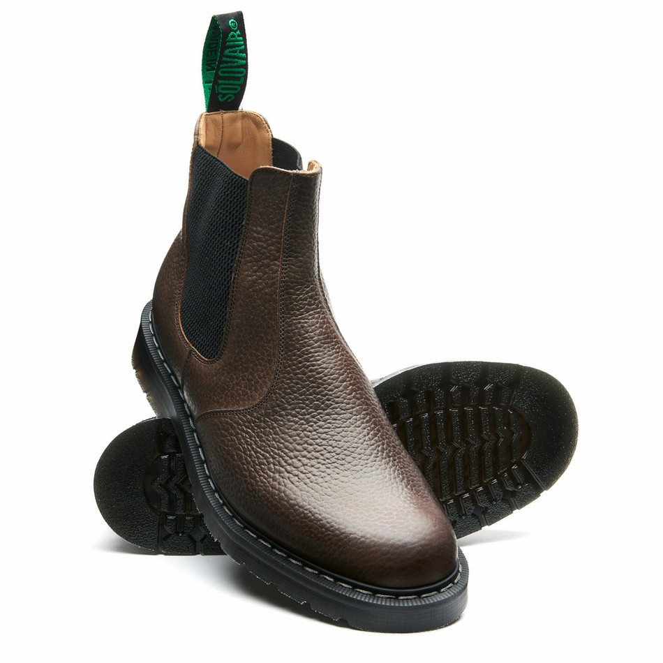 Botas Dealer Solovair Gaucho Brown Grain Mujer Marrones | S0-900-CH-SoftG-G-030