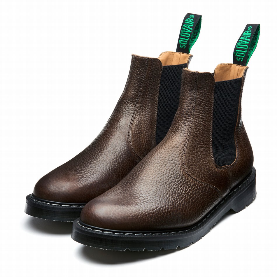 Botas Dealer Solovair Gaucho Brown Grain Mujer Marrones | S0-900-CH-SoftG-G-030