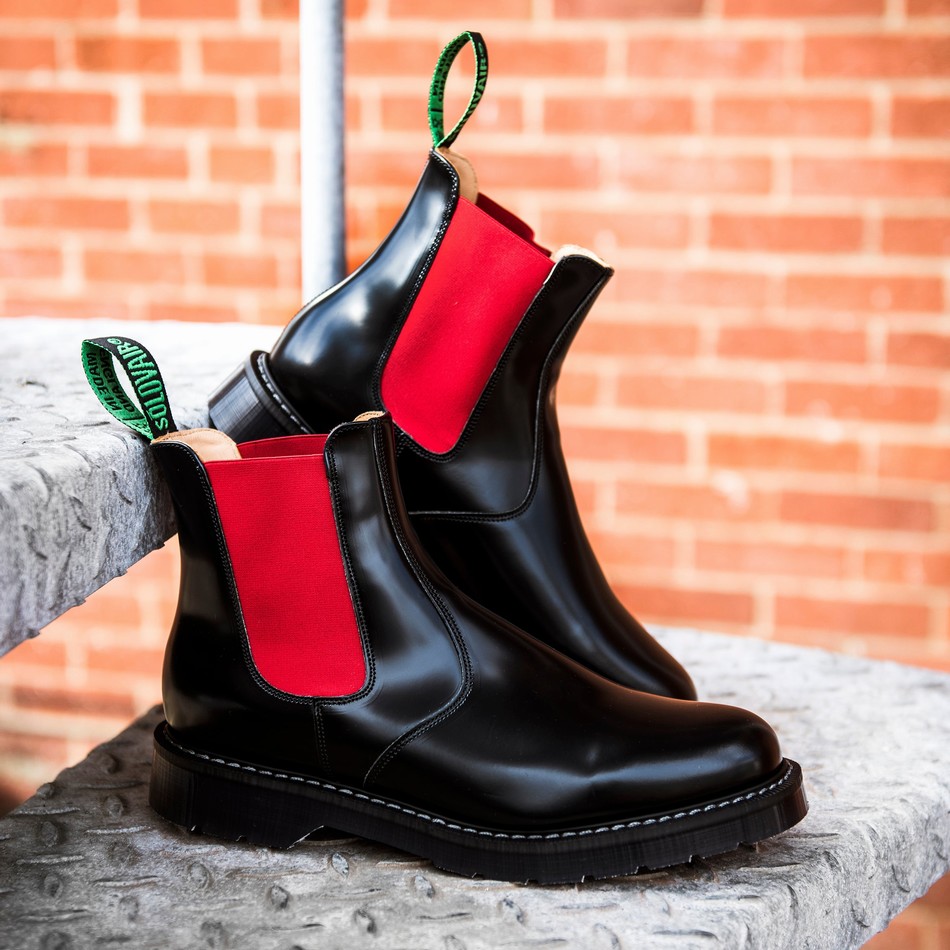 Botas Dealer Solovair Greasy Hombre Negras | S0-900-BK-RD-G-030