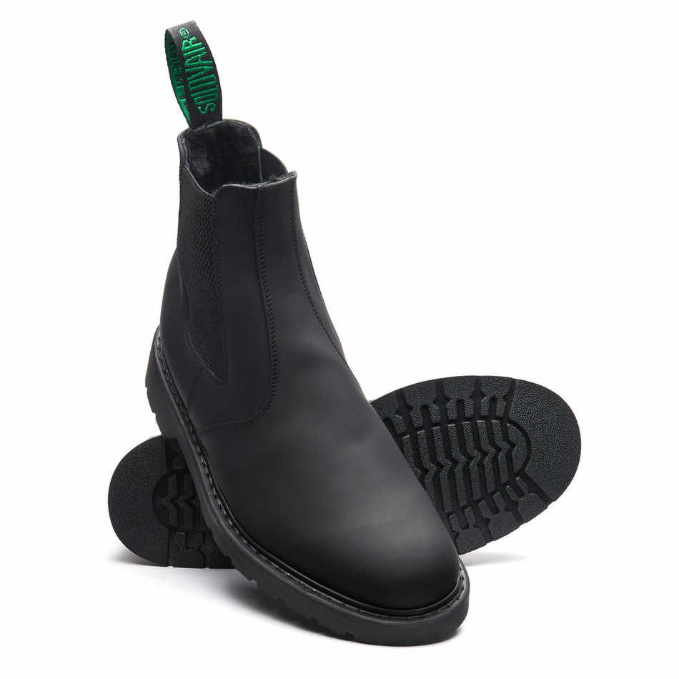 Botas Dealer Solovair Greasy Shearling Lined Mujer Negras | LS0-900-BG-SHE-B-030