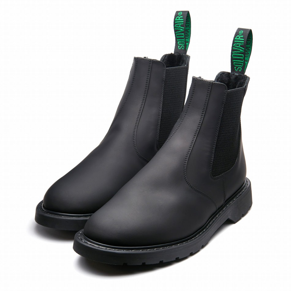Botas Dealer Solovair Greasy Shearling Lined Mujer Negras | LS0-900-BG-SHE-B-030