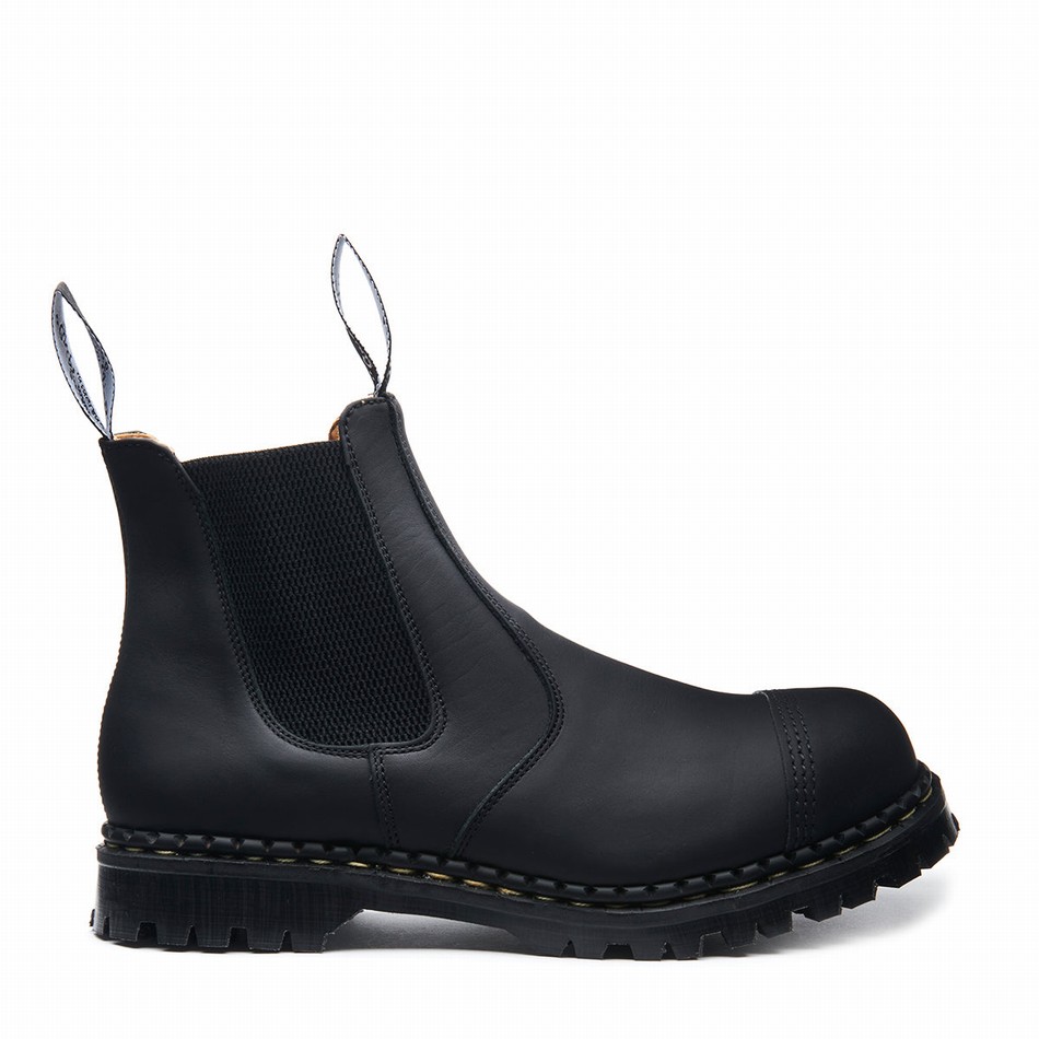 Botas Dealer Solovair Greasy Steel Toe Capped Hombre Negras | GF0-1910-BG-040