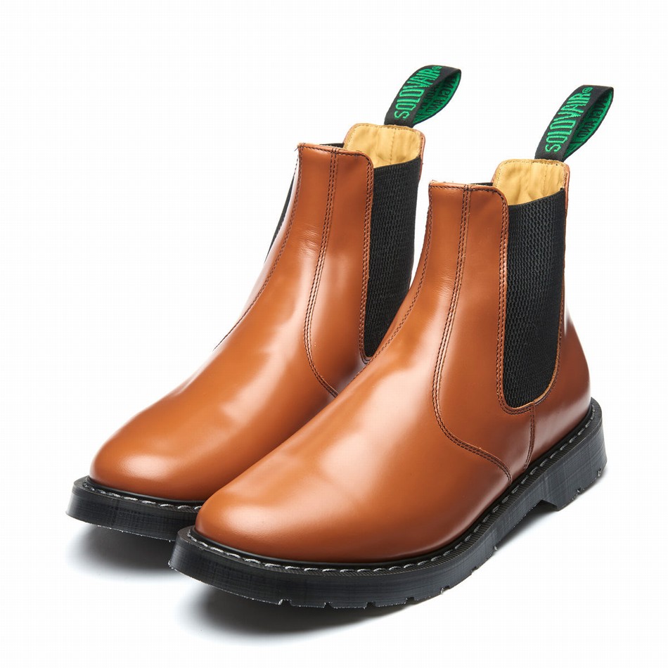 Botas Dealer Solovair Hi-Shine Dealer Boot Hombre Marrones | S0-900-TAN-IVY-G-050