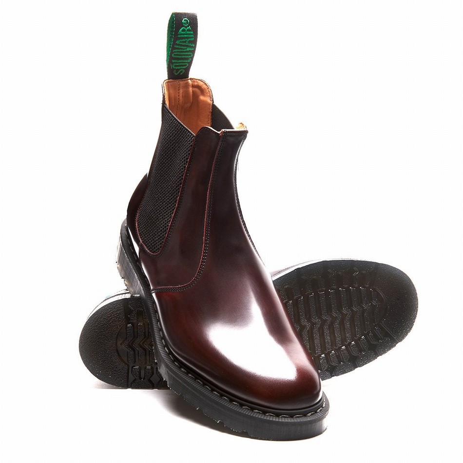 Botas Dealer Solovair Rub-Off Mujer Burdeos | S0-900-BUR-G-030