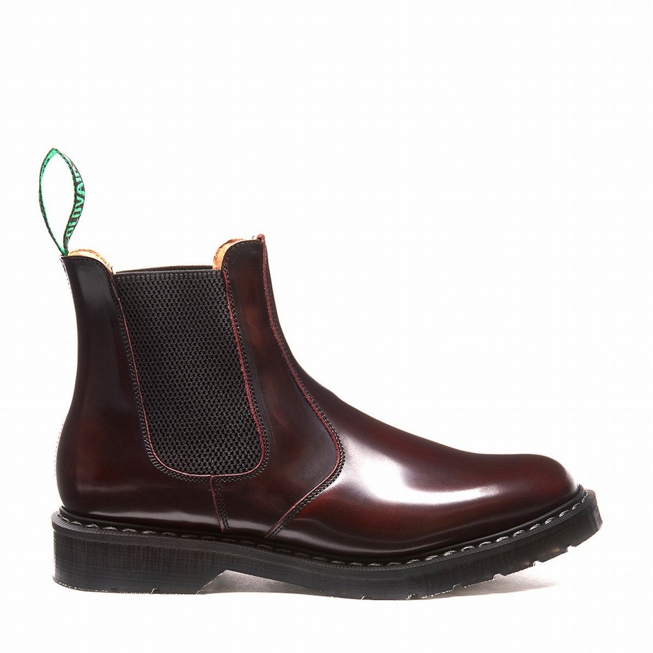 Botas Dealer Solovair Rub-Off Mujer Burdeos | S0-900-BUR-G-030