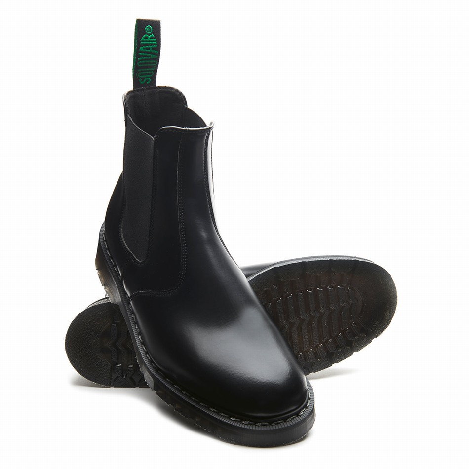 Botas Dealer Solovair Vegan Hi-Shine Hombre Negras | VS0-900-BK-SM-VEG-G-030
