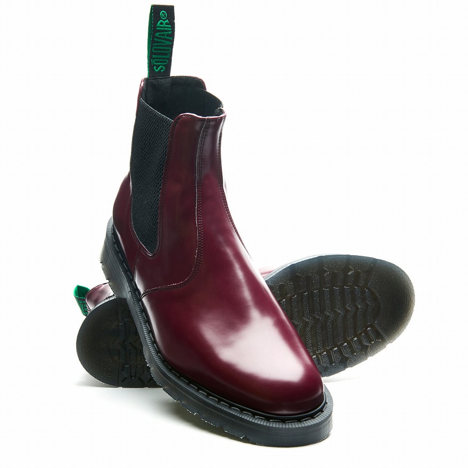 Botas Dealer Solovair Vegan Hi-Shine Hombre Rojas | VS0-900-OX-VEG-G-030