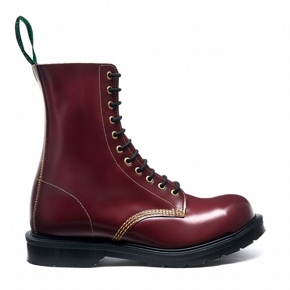 Botas Derby Solovair 11 Eye Steel Toe Hombre Rojas | 11-1981-CR-060