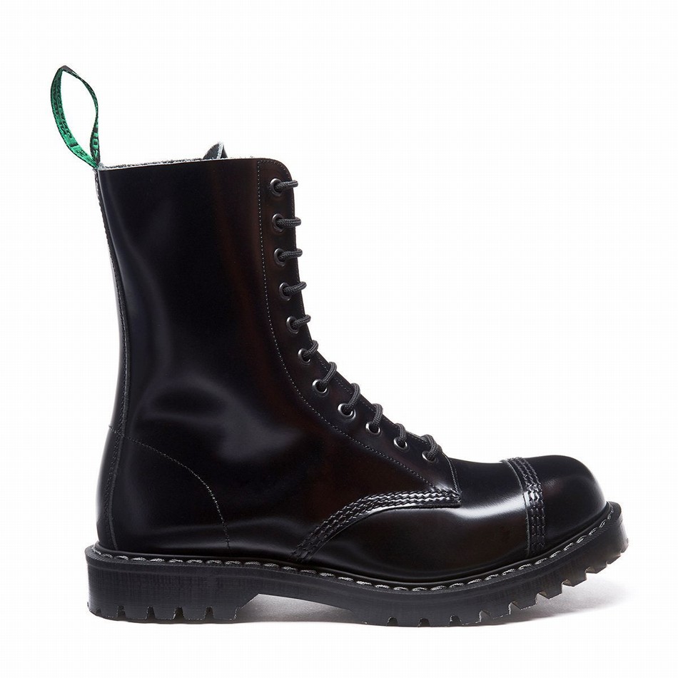 Botas Derby Solovair 11 Eye Steel Toe Hombre Negras | SC11-1980-BK-G-060