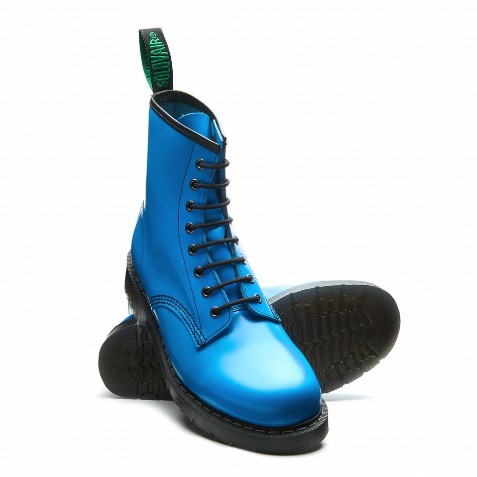 Botas Derby Solovair 8 Eye Hombre Azules | S8-551-BL-NN-G-075