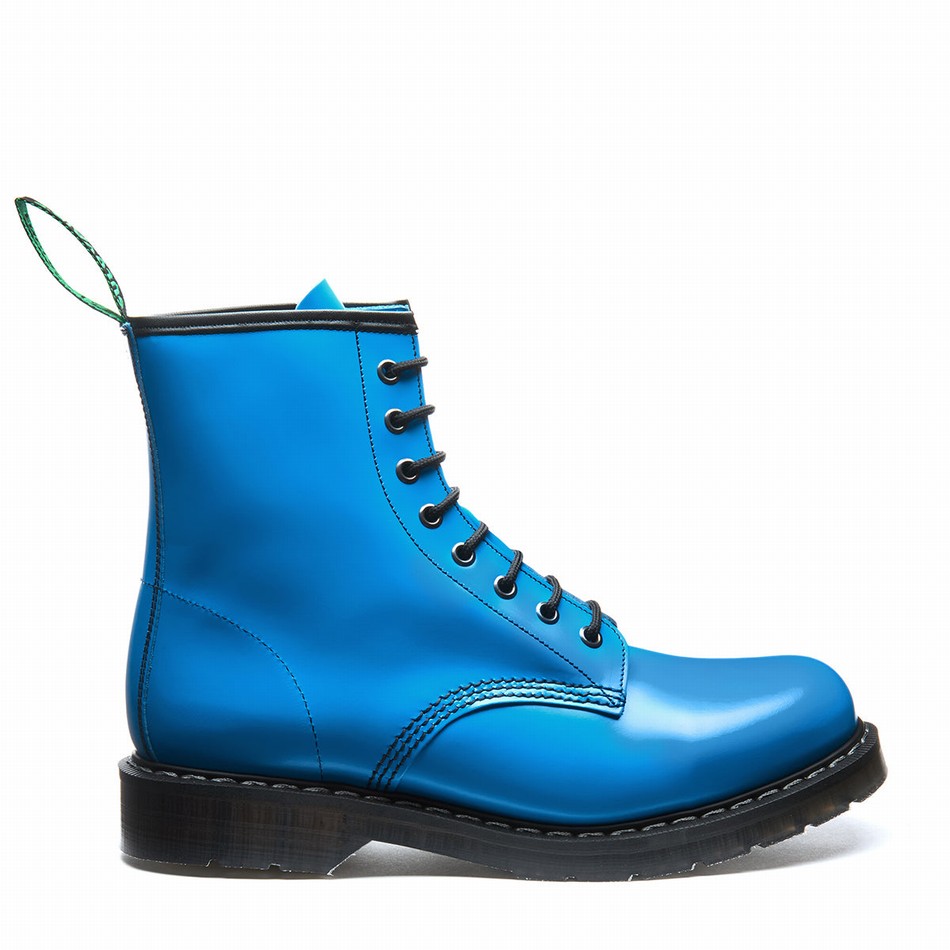 Botas Derby Solovair 8 Eye Hombre Azules | S8-551-BL-NN-G-075
