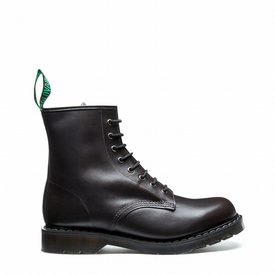 Botas Derby Solovair 8 Eye Hombre Marrones | S8-551-BNG-G-040
