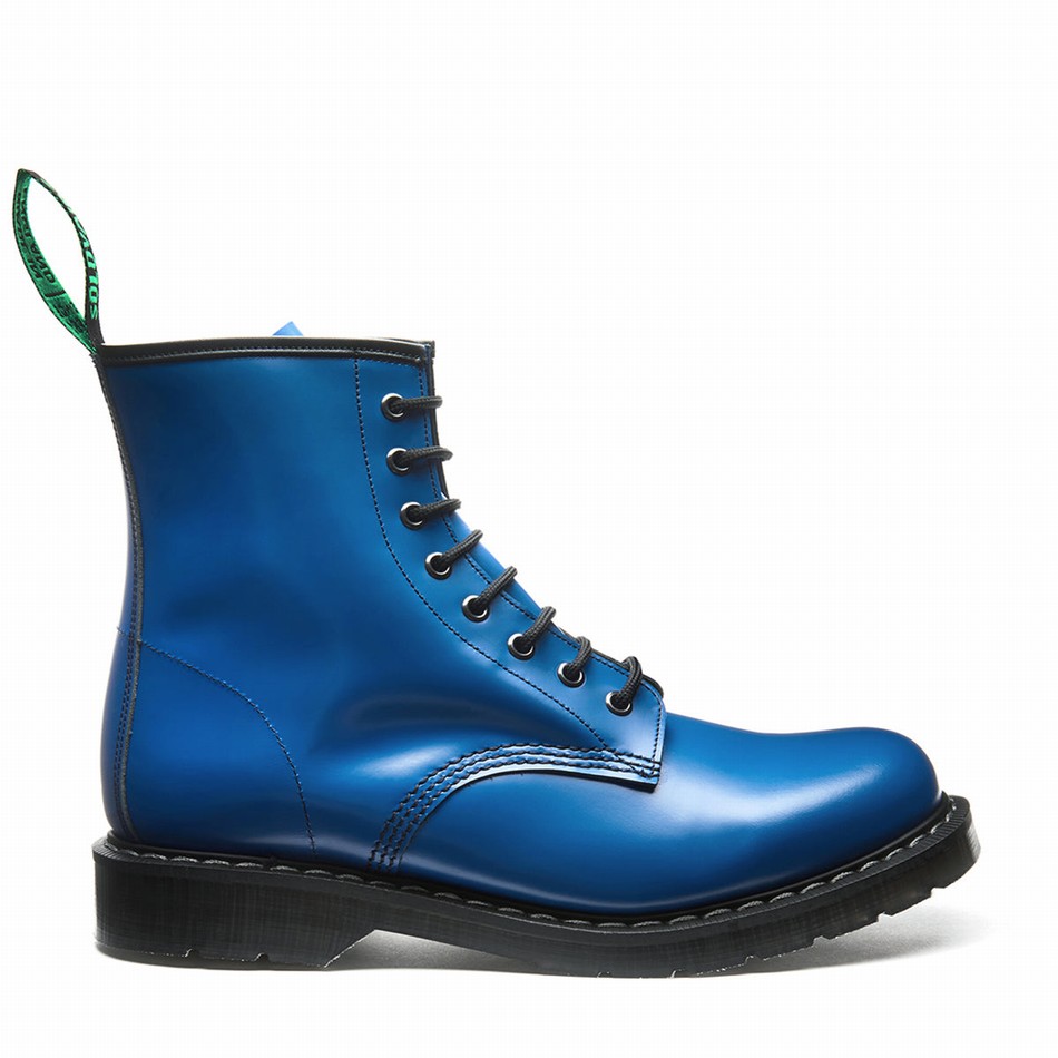 Botas Derby Solovair 8 Eye Mujer Azules | S8-551-BL-EL-G-075