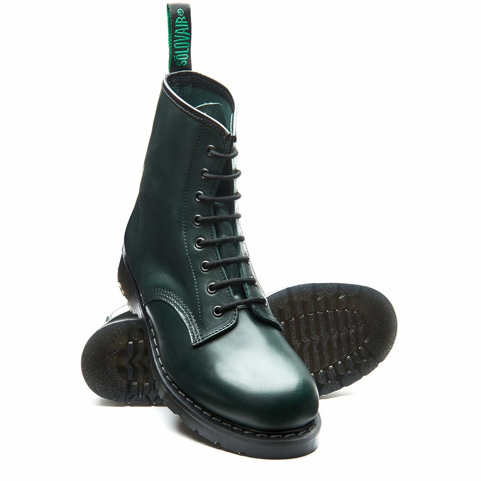 Botas Derby Solovair Gaucho 8 Eye Hombre Verde | S8-551-CH-GN-G-030