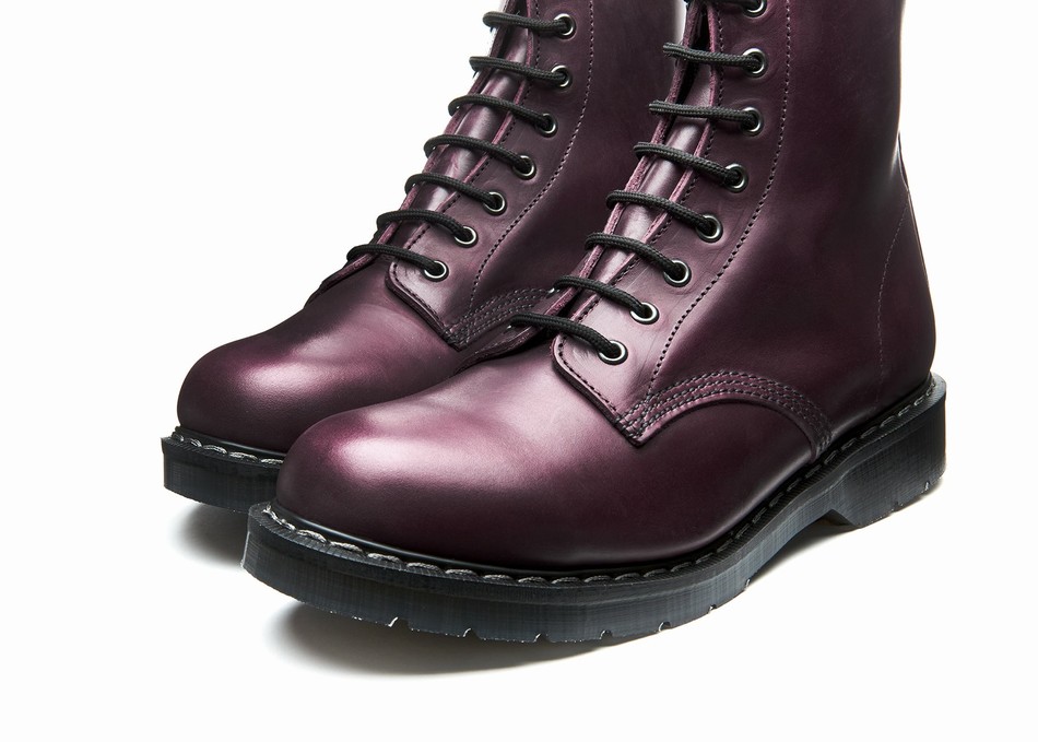 Botas Derby Solovair Gaucho 8 Eye Mujer Burdeos | S8-551-CH-BUR-G-030