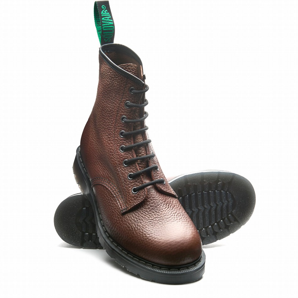 Botas Derby Solovair Gaucho Brown Grain 8 Eye Mujer Marrones | S8-551-CH-SoftG-G-030