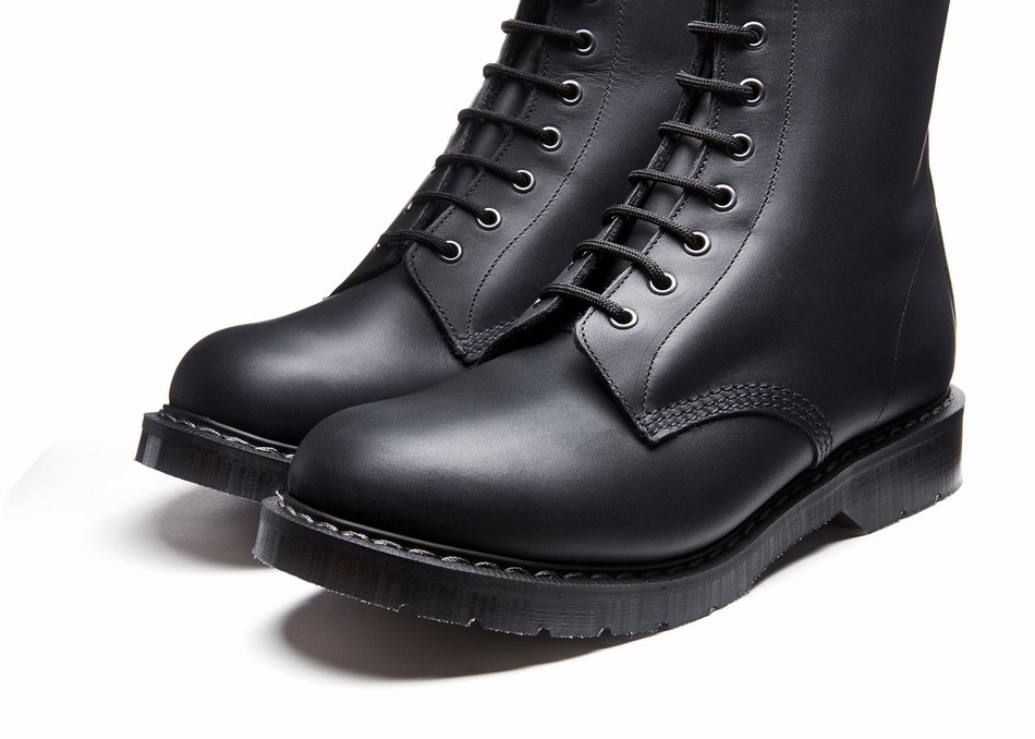 Botas Derby Solovair Greasy 8 Eye Hombre Negras | S8-551-BG-G-030