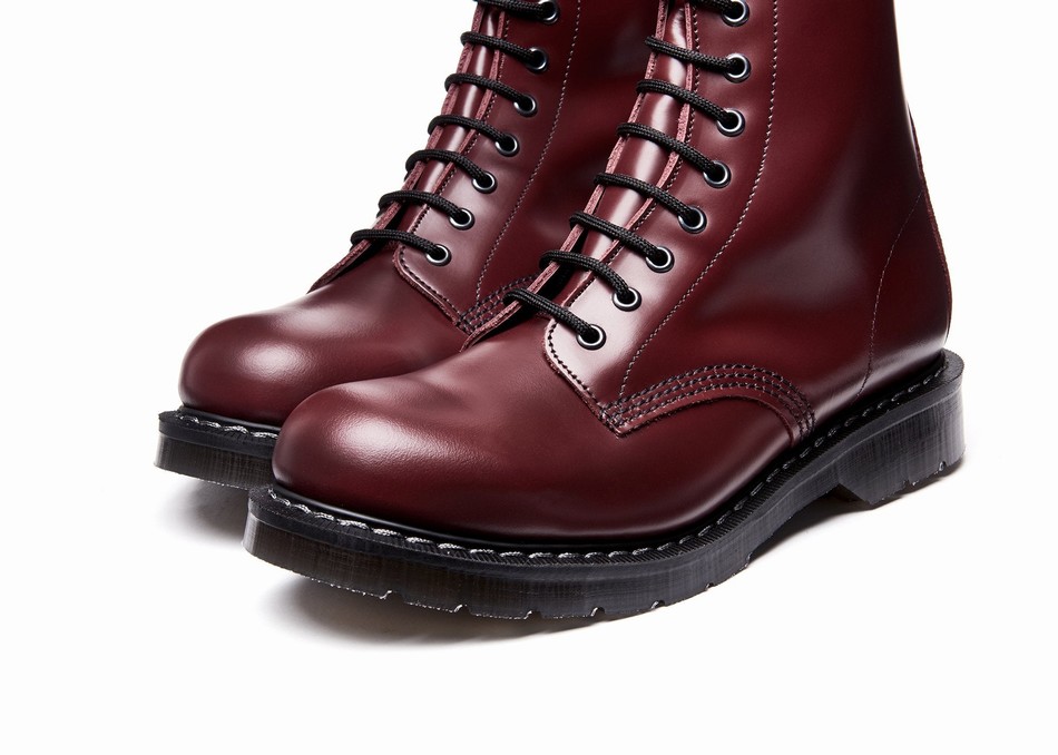 Botas Derby Solovair Hi-Shine 11 Eye Hombre Rojas | S11-981-OX-G-030