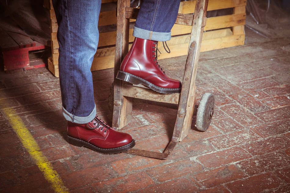 Botas Derby Solovair Hi-Shine 11 Eye Hombre Rojas | S11-981-OX-G-030