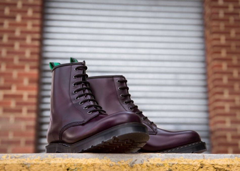 Botas Derby Solovair Hi-Shine 8 Eye Mujer Moradas | S8-551-PUR-G-030