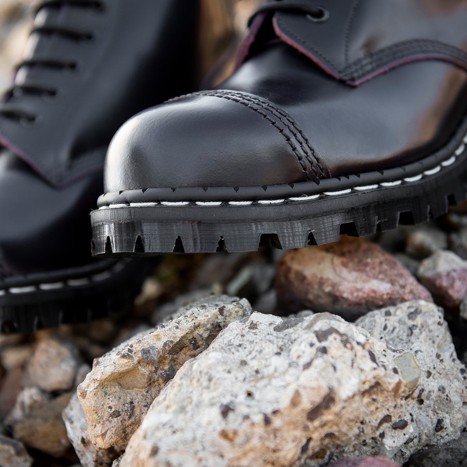 Botas Derby Solovair Rub-Off 6 Eye Steel Toe Capped Hombre Burdeos | GF6-1710-BUR-RO-030