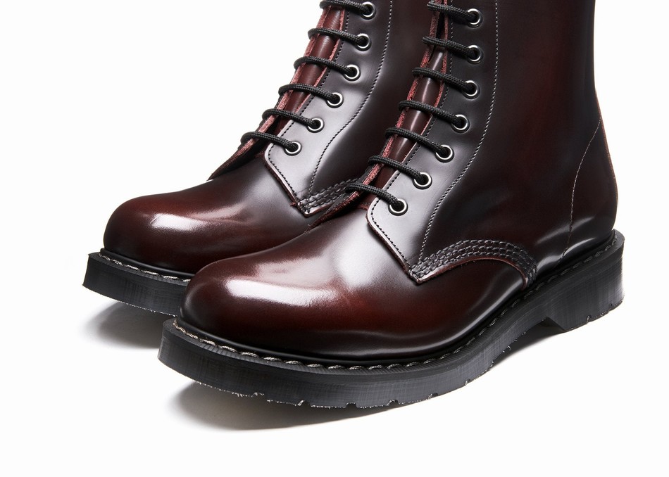 Botas Derby Solovair Rub-Off 8 Eye Zip Hombre Burdeos | S8-551-BUR-ZIP-G-045
