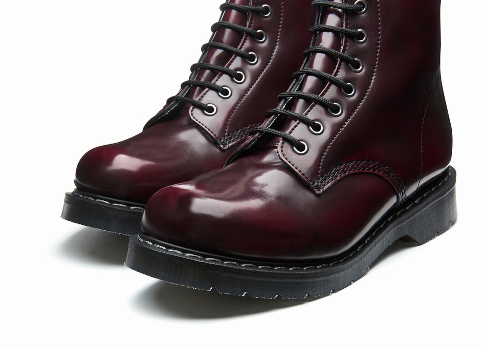 Botas Derby Solovair Rub-Off Vegan 8 Eye Hombre Rojas | VS8-551-CR-RO-VEG-G-030