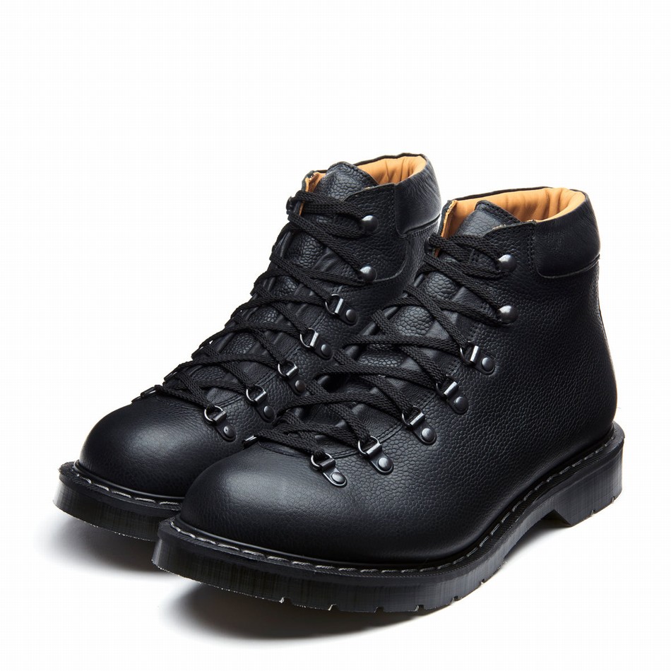 Botas de Montaña Solovair Greasy Grain Urban Hombre Negras | 455-036-040