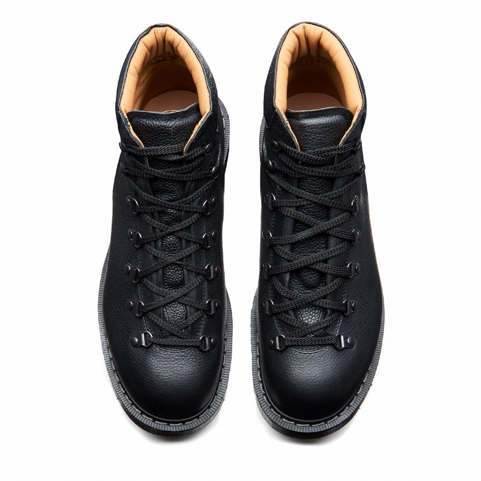 Botas de Montaña Solovair Greasy Grain Urban Hombre Negras | 455-036-040