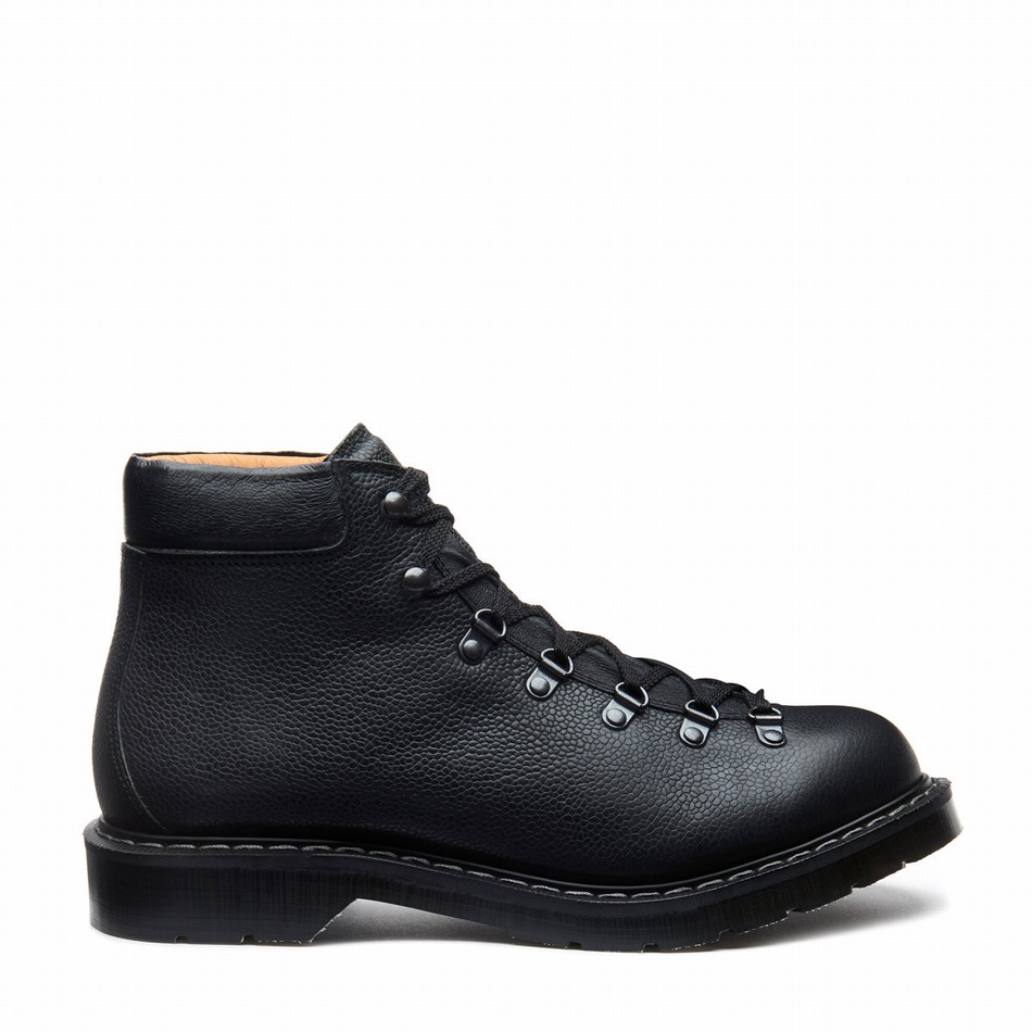 Botas de Montaña Solovair Greasy Grain Urban Hombre Negras | 455-036-040