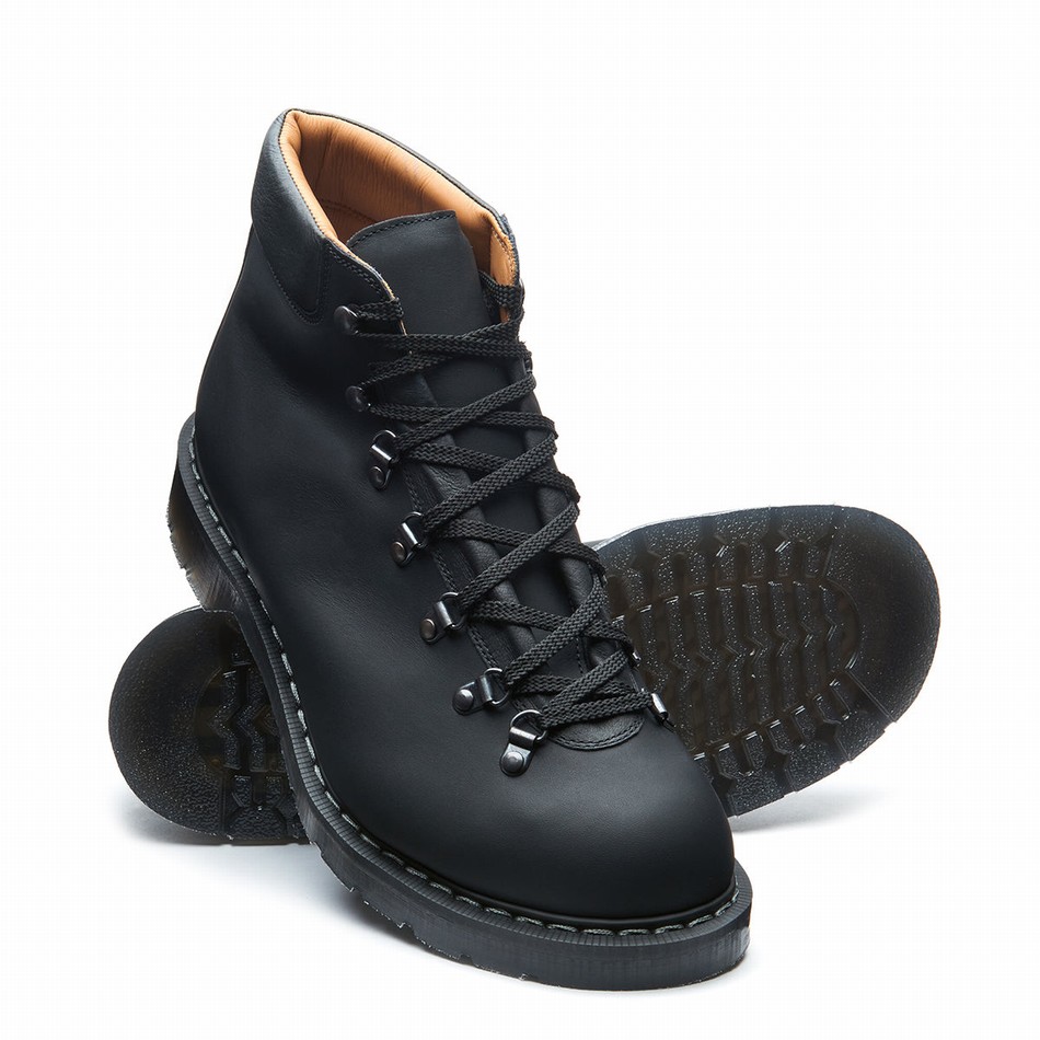 Botas de Montaña Solovair Greasy Urban Hombre Negras | 455-011-035