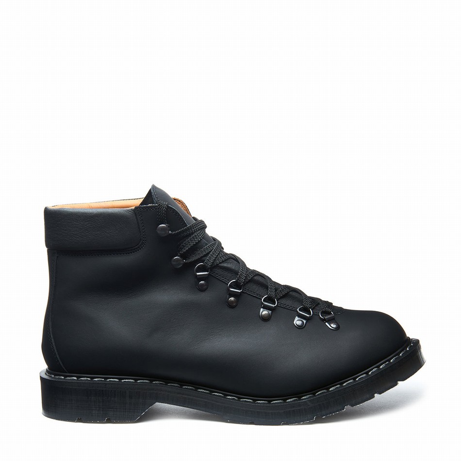 Botas de Montaña Solovair Greasy Urban Hombre Negras | 455-011-035