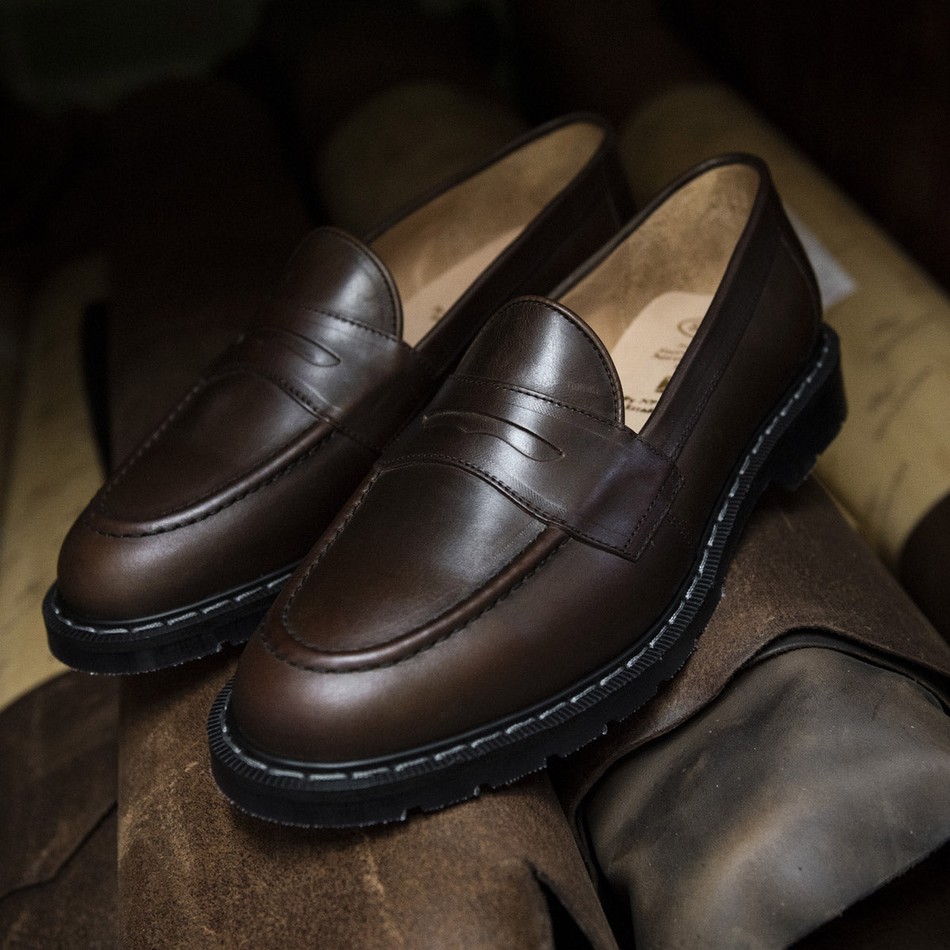 Mocasines Solovair Gaucho Crazy Horse Penny Hombre Marrones | S0-970-CH-G-030