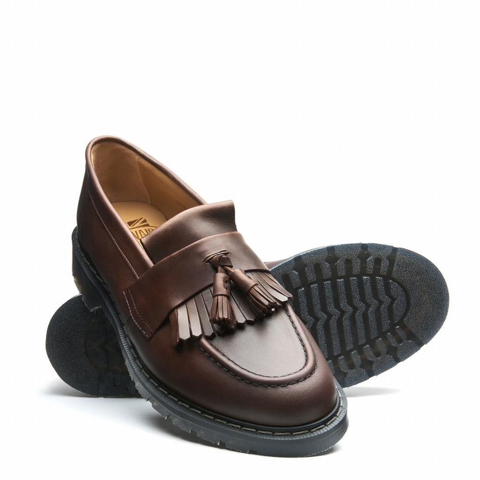Mocasines Solovair Gaucho Crazy Horse Tassel Hombre Marrones | S0-1022-CH-G-030