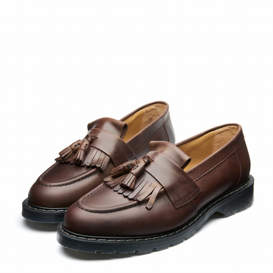 Mocasines Solovair Gaucho Crazy Horse Tassel Hombre Marrones | S0-1022-CH-G-030