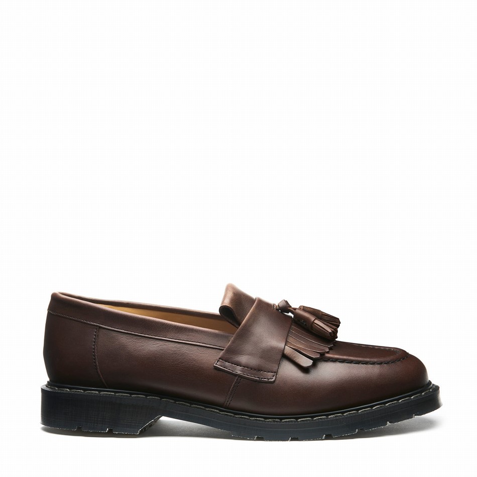 Mocasines Solovair Gaucho Crazy Horse Tassel Hombre Marrones | S0-1022-CH-G-030
