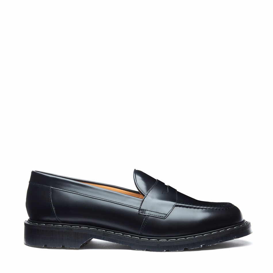 Mocasines Solovair Hi-Shine Penny Mujer Negras | S0-970-BK-G-030
