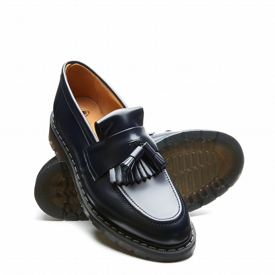 Mocasines Solovair Hi-Shine Tassel Hombre Azul Marino | S0-1022-NV-G-030