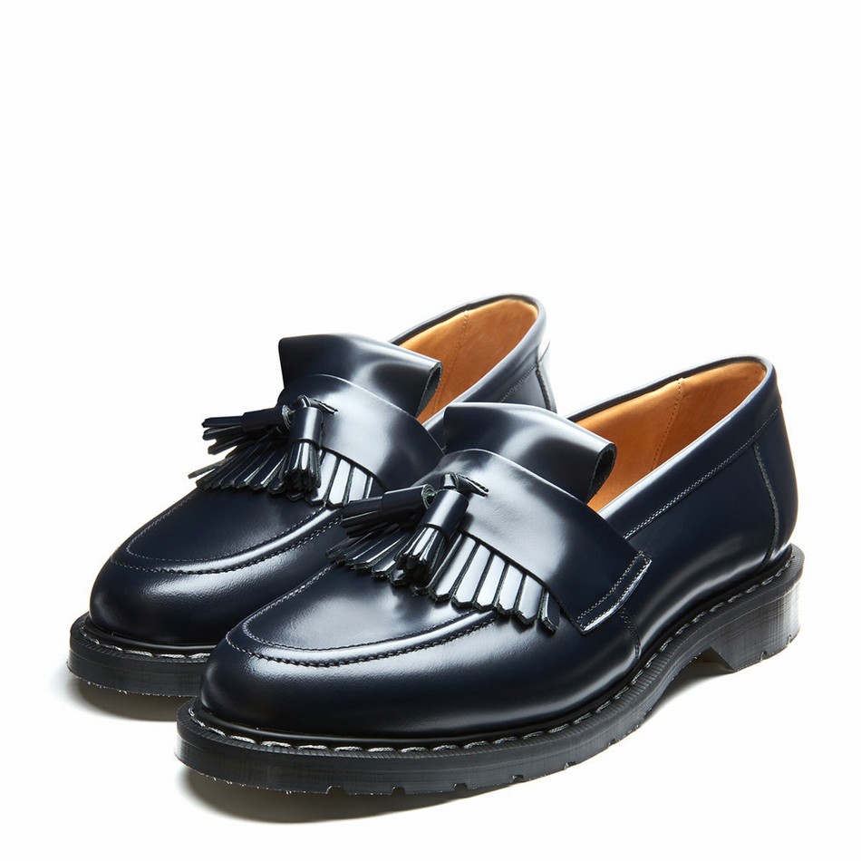 Mocasines Solovair Hi-Shine Tassel Hombre Azul Marino | S0-1022-NV-G-030