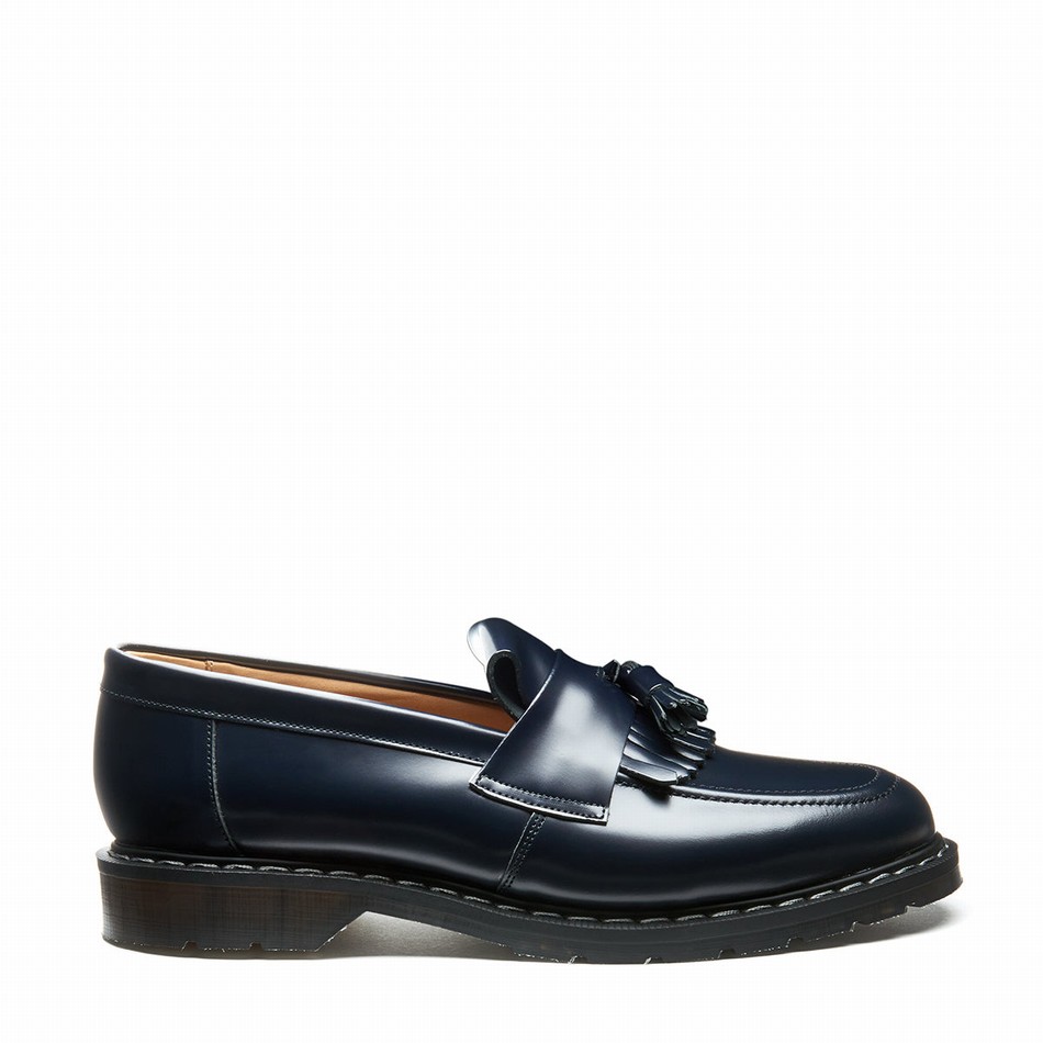 Mocasines Solovair Hi-Shine Tassel Hombre Azul Marino | S0-1022-NV-G-030