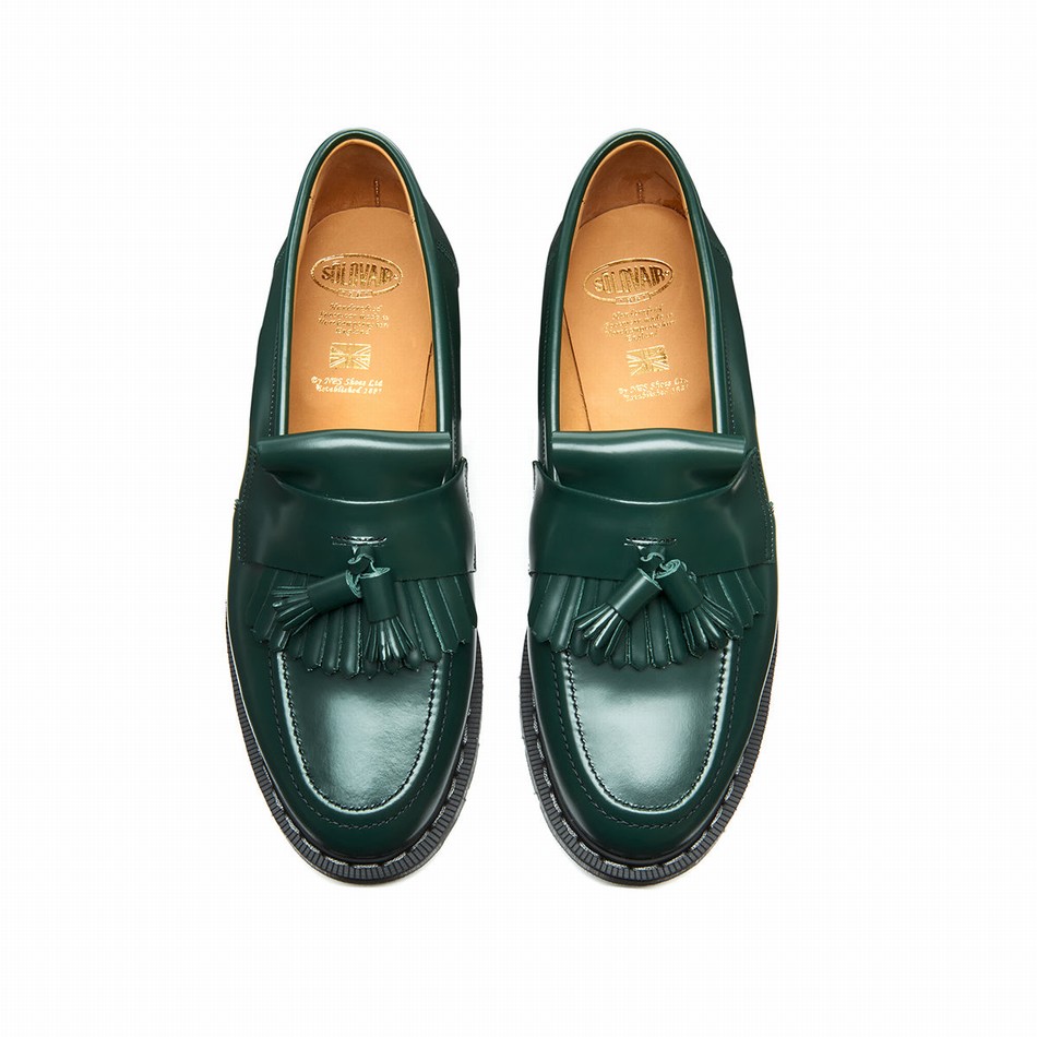 Mocasines Solovair Hi-Shine Tassel Mujer Verde | S0-1022-GN-G-030