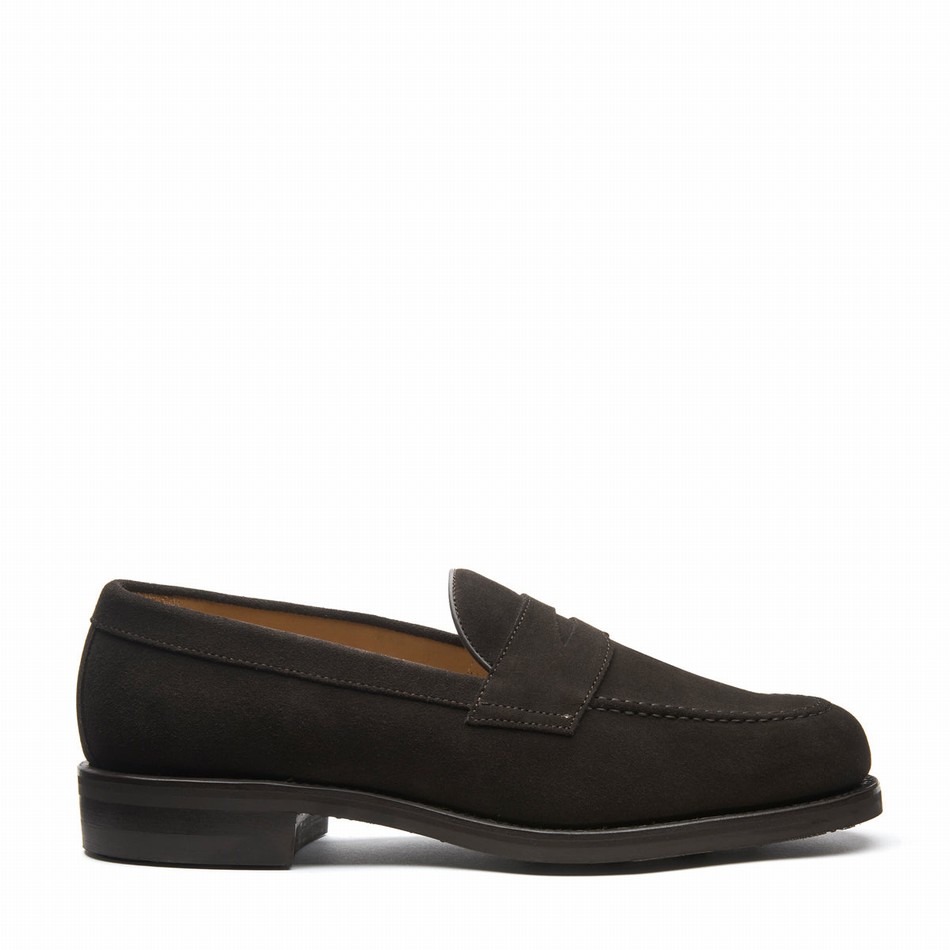 Mocasines Solovair Suede Penny Hombre Marrones | 970-BN-SUE-060