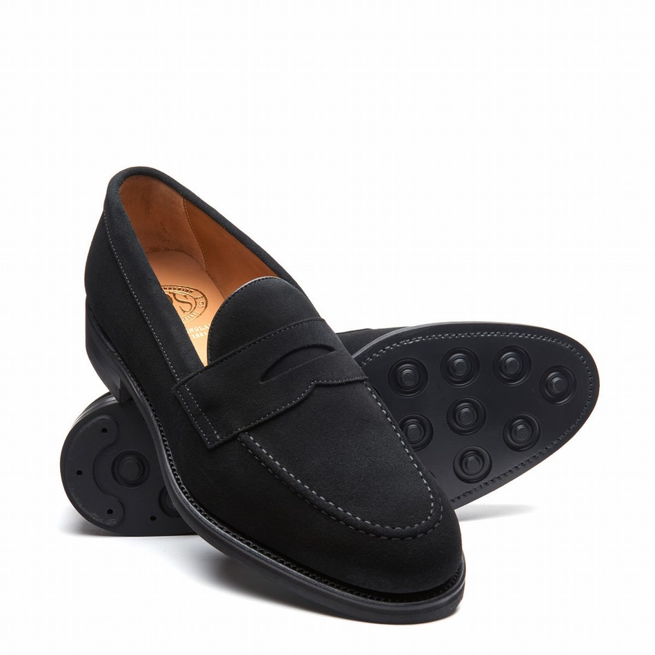 Mocasines Solovair Suede Penny Hombre Negras | 970-BK-SUE-060