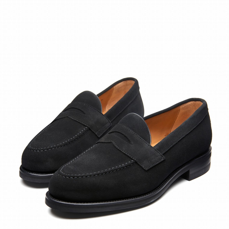 Mocasines Solovair Suede Penny Hombre Negras | 970-BK-SUE-060