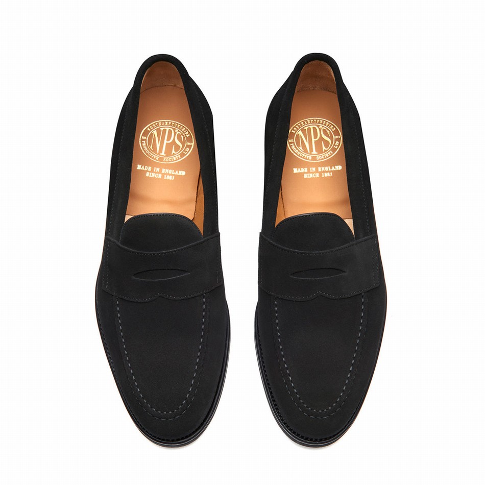 Mocasines Solovair Suede Penny Hombre Negras | 970-BK-SUE-060